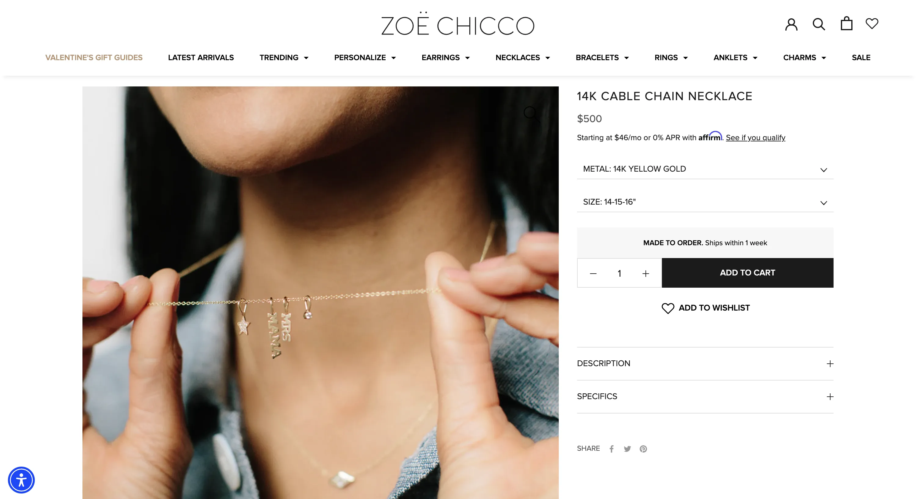 Zoe Chicco mobile product page